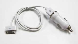 USB Car Charger with Pull Tab & USB Data Cable for Apple iPhone 4 / 3G 