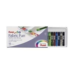  Pentel Fabric Fun Pastel Dye Sticks 15/Pkg Assorted Colors 