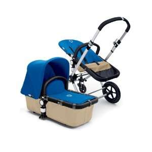 Bugaboo 2011 Cameleon Stroller   Sand Base/Blue Canvas Tailored Fabric 