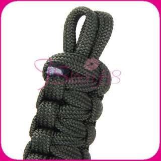   survival bracelet with stainless steel bow shackle knitted up by
