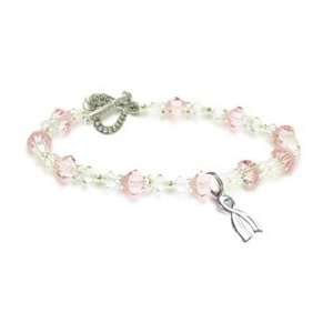  Pink Swarovski Crystal Cancer Awarness Bracelet 