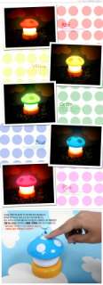 Mushroom desk Lamp Press Down Touch LED Colorful  