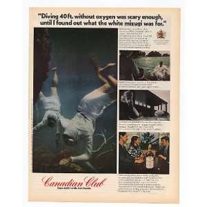  1972 Canadian Club Whisky Diving Divers Print Ad (14403 