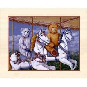  Bears Riding a Carousel   Poster (20x16)