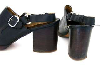 Vtg 60s Mod Slingback Mules Chunky Heel Pumps Shoes  