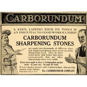  1908 Ad Carborundum Sharpening Stone Knife Chef Butcher 