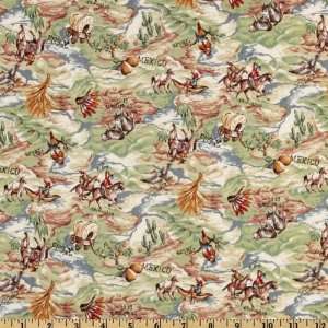   Cattle Call Toss Green/Tan Fabric By The Yard: Arts, Crafts & Sewing
