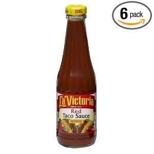 La Victoria Red Taco Sauce, Medium, 12 Ounce Glass Bottle (Pack of 6 