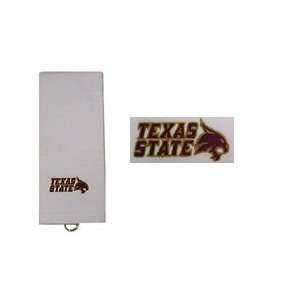   Bobcats Golf Towel/Texas State And Supercat/White