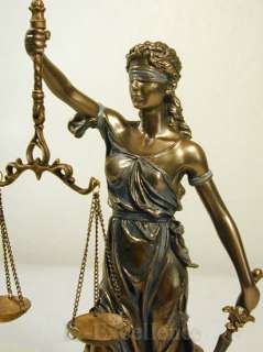 LADY JUSTICE STATUE 12 Justitia Justicia Goddess Bronze Law Office 