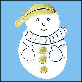 New High Polished SNOWMAN Pin Brooch Pendant Jewelry  