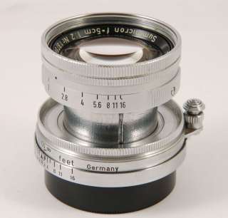 Leica Summicron 50mm f/2 Ernst Leitz Wetzlar silver L39  