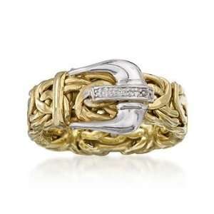  Byzantine Buckle Ring In Two Tone Jewelry