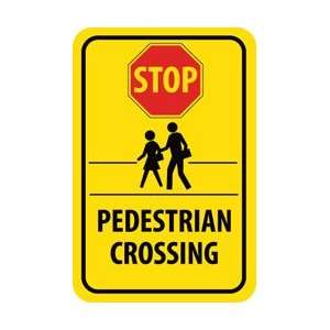 TM171J   Stop Pedestrian Crossing, 18 X 12, .080 Engineering Grade 