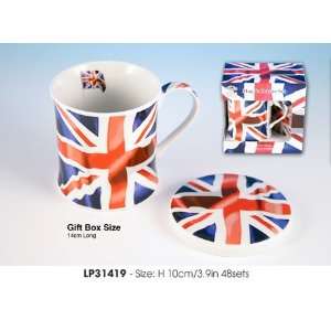  Union Jack Wave Mug/Coaster Set [Kitchen & Home]: Home 