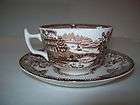 Staffordshire Tonquin Brown Meakin Coffee Cup Saucer