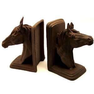  Set of Rust Cast Iron Horse Head Bookends: Home & Kitchen