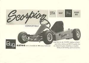 Vintage Beautiful 1963 Bug Scorpion Go Kart Ad  