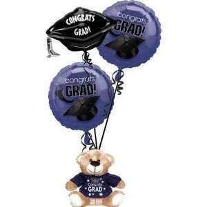  Congrats Grad Purple Balloon Bouquet with Bear: Toys 