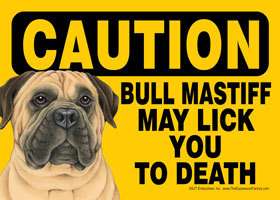 Funny Dog Sign Caution Bullmastiff magnet 7x5 Mastiff  