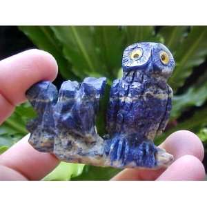  A7806 Gemqz Lapis Lazuli Carved OWL on Its Own Base Wow 