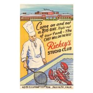 Rickeys Studio Club, Lobster, Palo Alto, California Premium Poster 