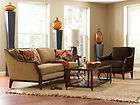 NILES CONTEMPO​RAY WOOD TRIM FABRIC SOFA COUCH & CHAIR SET LIVING 