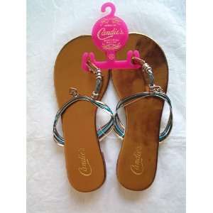  Candies Thong Sandals, Size S 5 6, Bronze Everything 