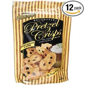 Snack Factory Honey Mustard & Onion Pretzel Crisps, 6 Ounce Bags (Pack 
