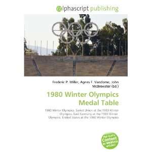  1980 Winter Olympics Medal Table (9786132903532): Books