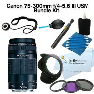 Canon 75 300mm USM f/4 5.6 III USM Telephoto Zoom Lens With Filter Kit 