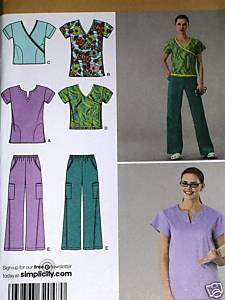Womens Scrubs Tops & Pants sz 8 16 Sewing Pattern New  