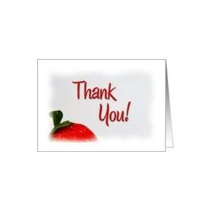  Thank You Sweet Watercolor Strawberry Card Card: Health 