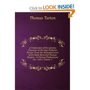   . in Various Publications On 1 John, Volume 7: Thomas Turton: Books