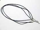 50 Black Waxed Cotton String for Necklace + Clasp 18