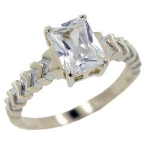   Cz Two Tone Rings   Sterling Silver Promise Anniversary Ring: Pugster