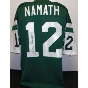 Joe Namath Signed Jersey   Throwback Green