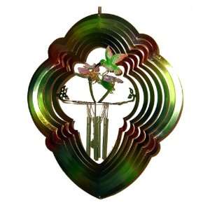   Spinner Hummingbird And Flower Wind Chime: Patio, Lawn & Garden