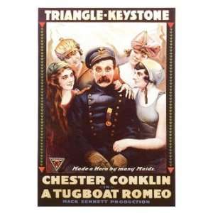 Retro Movie Prints Tugboat Romeo   Silent Movie Print 1916   15.6x11 