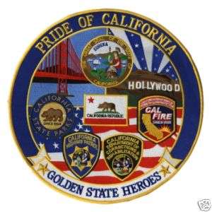 CALIFORNIA CDF CHP FIRE POLICE TRIBUTE JACKET PATCH  