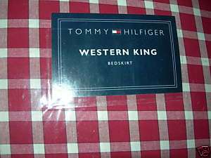 TOMMY HILFIGER~KARIN RED~CALIFORNIA KING BEDSKIRT~NEW~  