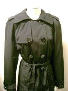 London Fog Black Double Breasted Trench Coat M NWT  