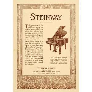  1913 Ad Steinway & Sons Piano Musical Instruments NY 