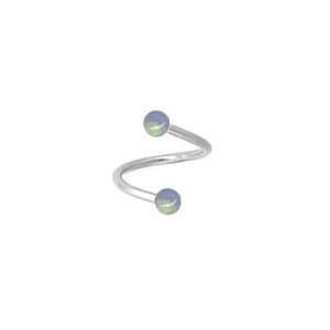 Cartilage Earring Blue/Green Glow in the Dark Ball Stainless Steel 