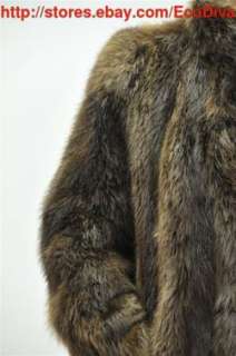 WARM! CLEAN! PLUSH! CANADIAN long haired NATURAL BEAVER FUR COAT! S M 