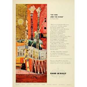  1955 Ad Rand McNally Publishing Printing Thomas Wolfe 