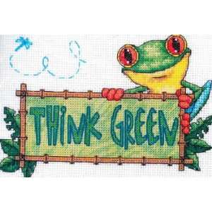  Think Green kit (cross stitch): Arts, Crafts & Sewing