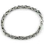 Fashion new MENS 5MM Silver Tone Box Link Stainless Steel Bracelet 