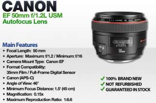 canon specifications performance focal length 50 mm aperture maximum f 
