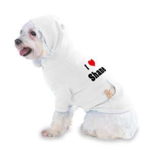   Heart Shane Hooded T Shirt for Dog or Cat LARGE   WHITE